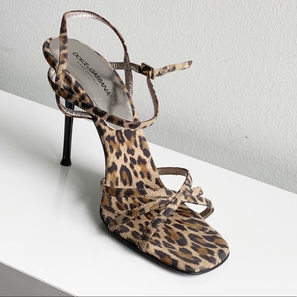 NWOT Dolce & Gabbana leopard open toe pumps SZ: 39 - Picture 5 of 16